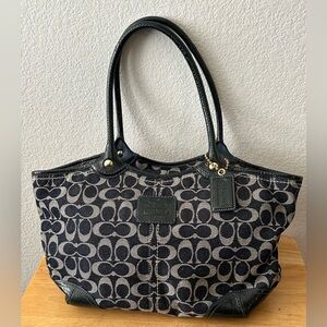 Y2K Coach Bleeker Signature Denim Tote Bag